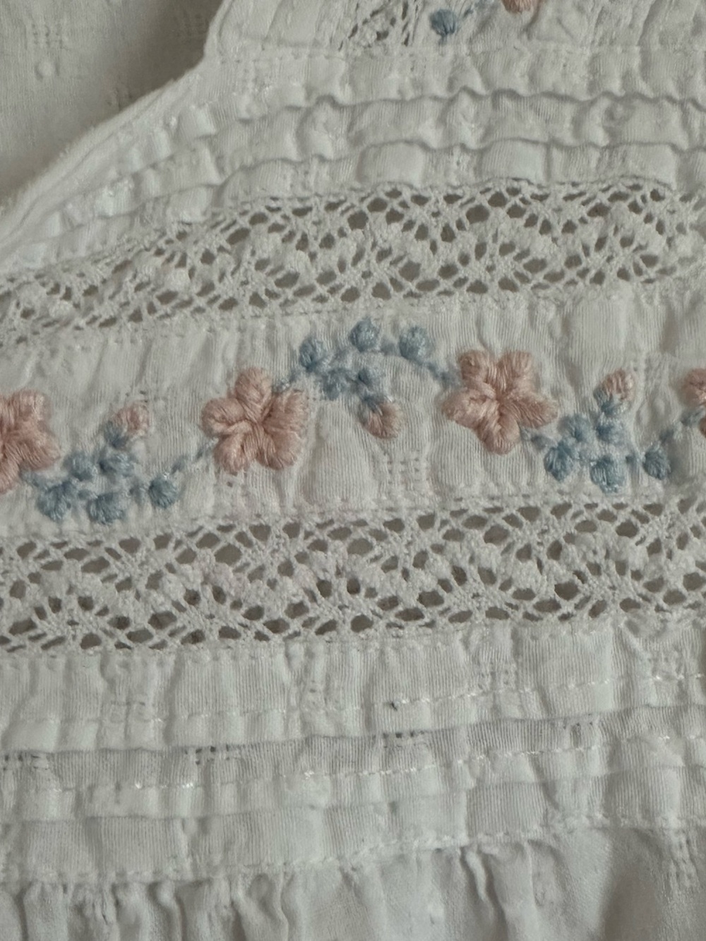 Rachel Ashwell Shabby Chic Nightgown Large White Cotton Embroidered Sleep Dress - Picture 6 of 12